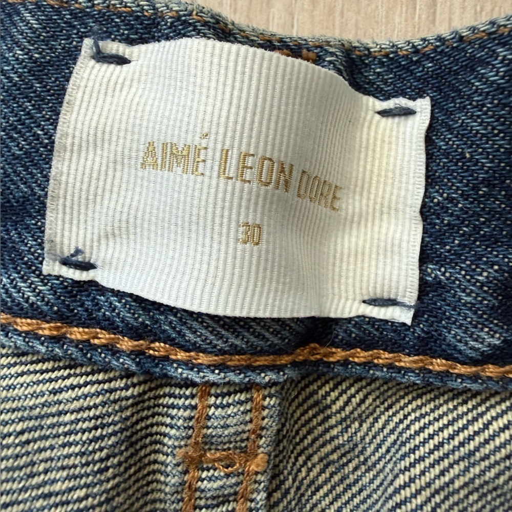 Aime Leon Dore Made in Italy High Rise Dark Blue Relaxed Jeans Women’s Size 30 - Picture 6 of 13